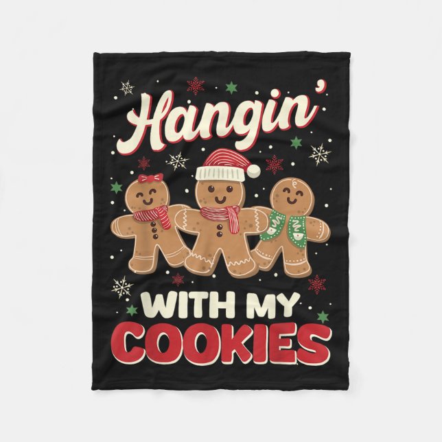 Manta Polar Hangin con mis galletas Gingerbread Man Xmas Teach (Anverso)