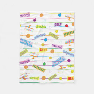 Manta Polar Hanukkah Fiesta Fleece Blanket/Small