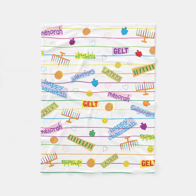 Manta Polar Hanukkah Fiesta Fleece Blanket/Small (Anverso)