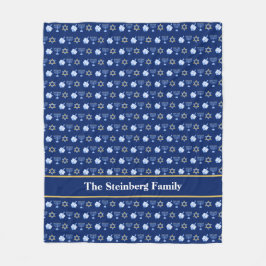 Manta Polar Hanukkah Menorah Dreidel Pattern Personalizado Azu