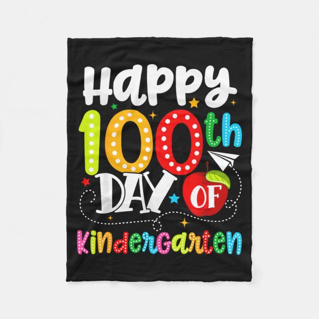 Manta Polar Happy 100th Day Of Kindergarten Funny Teachers Stu (Anverso)