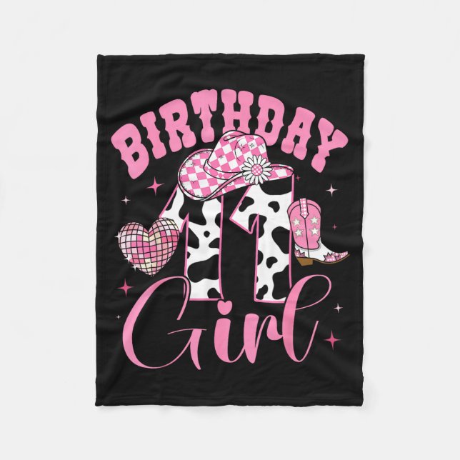 Manta Polar Happy 11th Birthday Girl Outfit Rodeo Western Cowg (Anverso)