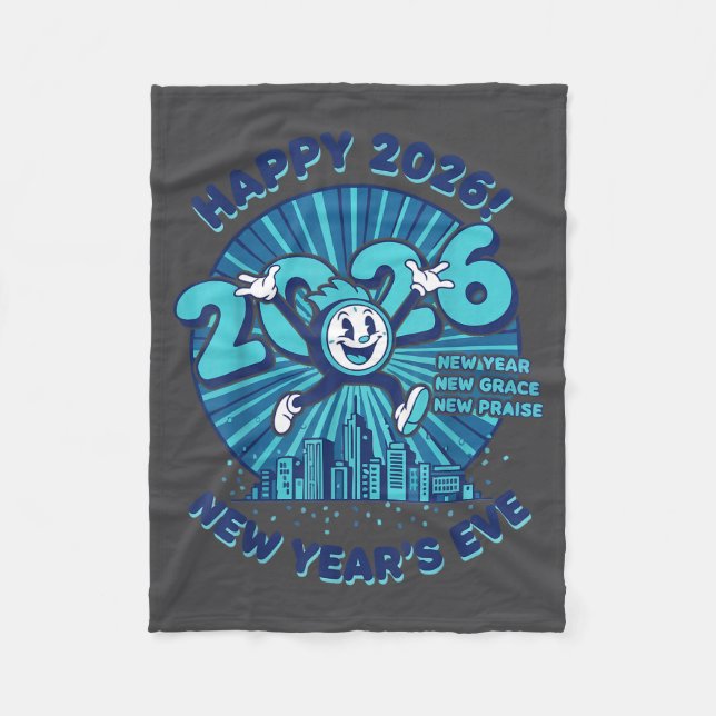 Manta Polar Happy 2026 New Year's Eve Celebration Design  (Anverso)