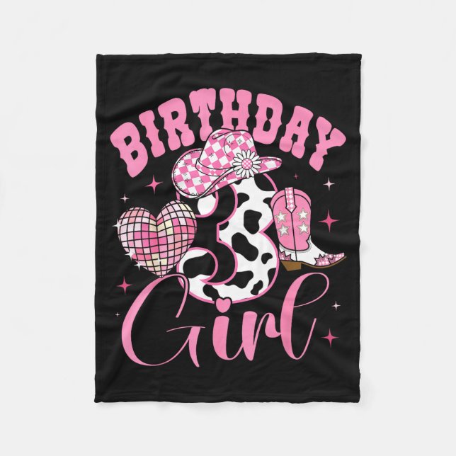 Manta Polar Happy 3rd Birthday Girl Outfit Rodeo Western Cowgi (Anverso)