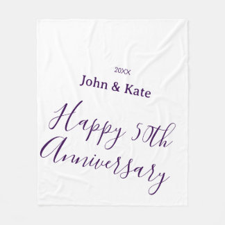 Manta Polar Happy 50th anniversary purple name year simple 