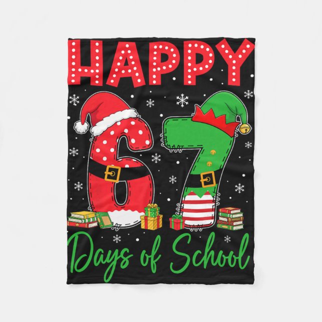 Manta Polar Happy 67 Days Of School Six Seven 67 Christmas San (Anverso)