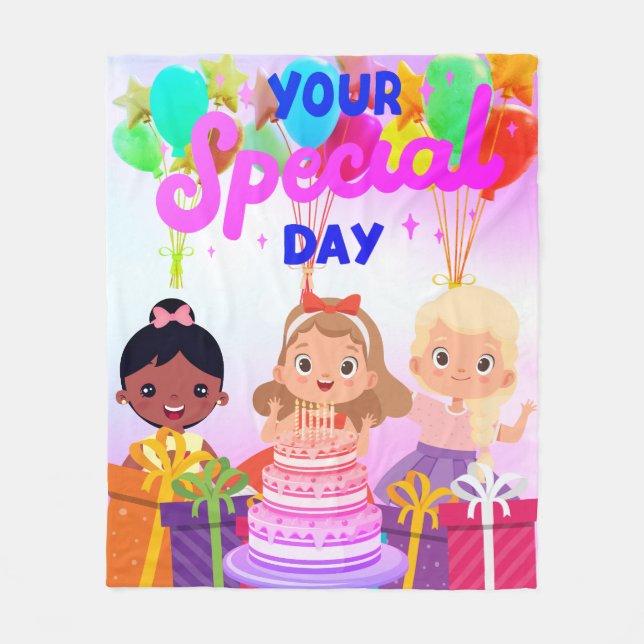 Manta Polar Happy Birday Fleece Blanket (Anverso)