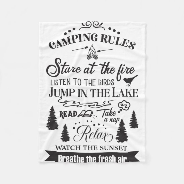 Manta Polar Happy Camper Camping Rules (Anverso)