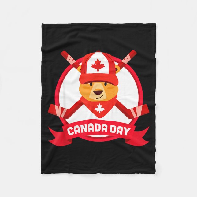 Manta Polar Happy Canada Day Design Funny Canadian Groundhog F (Anverso)