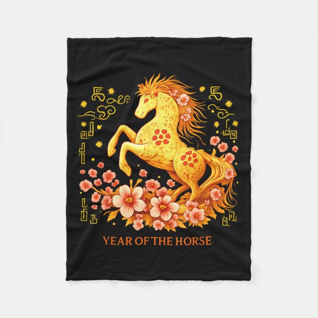Manta Polar Happy Chinese Lunar New Year 2026 Year Of The Hors (Anverso)