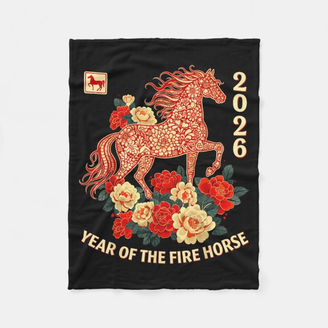 Manta Polar Happy Chinese Lunar New Year Of The Horse 2026 Kid (Anverso)