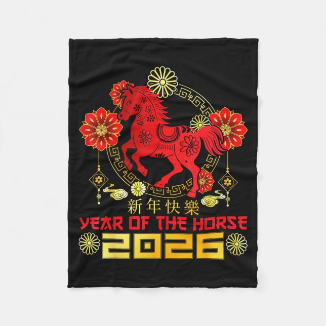 Manta Polar Happy Chinese New Year 2026 Lunar New Year Of The  (Anverso)