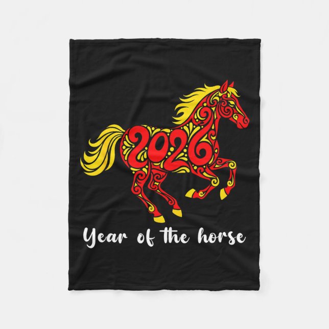 Manta Polar Happy Chinese New Year 2026 Year Of The Horse Horo (Anverso)