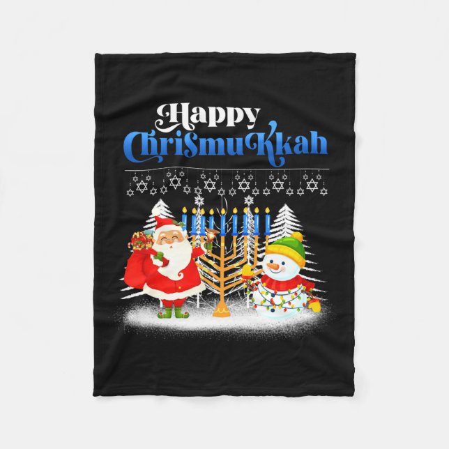 Manta Polar Happy Chrismukkah Jewish Christmas Hanukkah  (Anverso)