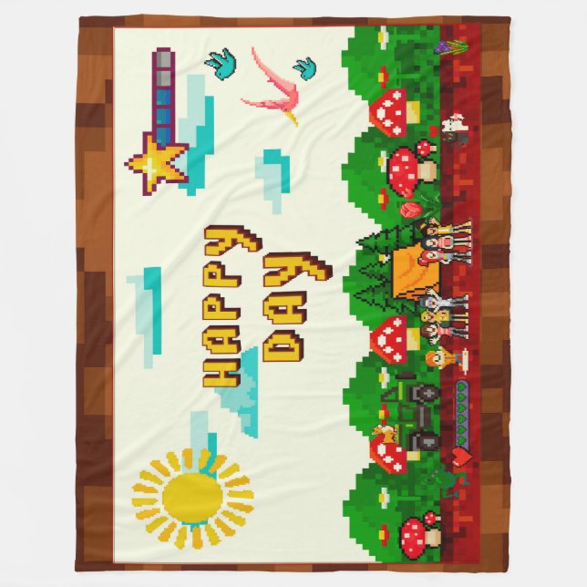 Manta Polar Happy day videogame blanket (Anverso)