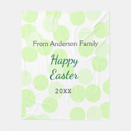Manta Polar Happy Easter gray green polka dots family name
