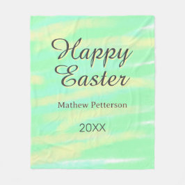 Manta Polar Happy Easter green yellow pastel gray name year 