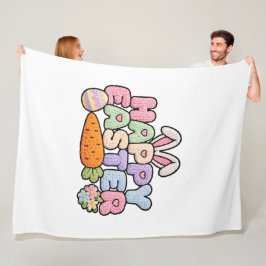 Manta Polar Happy Easter Knitted Yarn Texture Pastel Holiday G