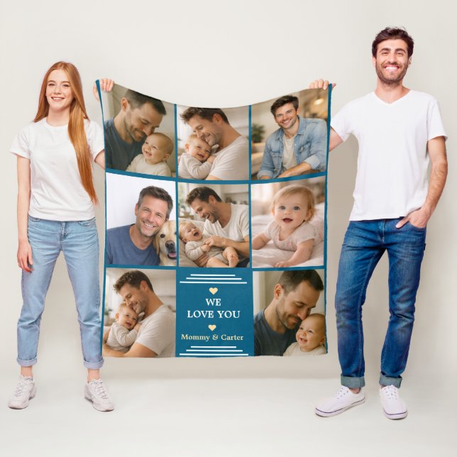 Manta Polar Happy Father’s Day Photo | Personalized Dad Eve (In situ)