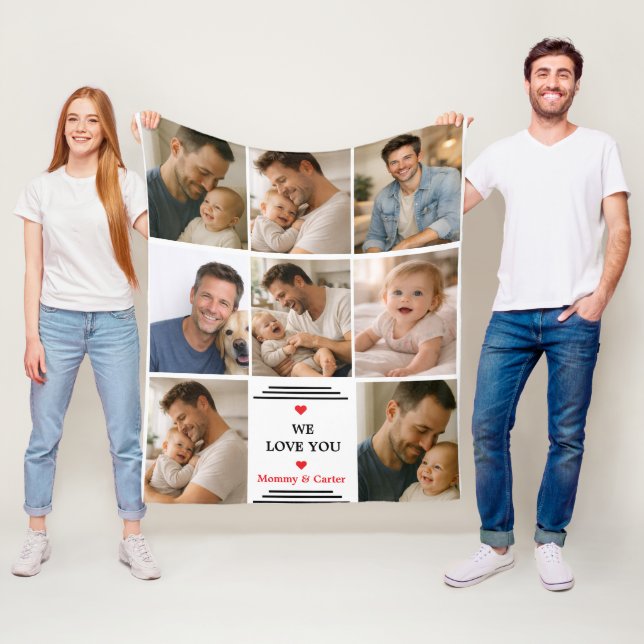 Manta Polar Happy Father’s Day Photo | Personalized Dad Eve (In situ)