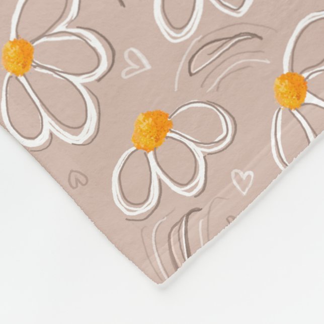 Manta Polar Happy Flower Doodles (Esquina)