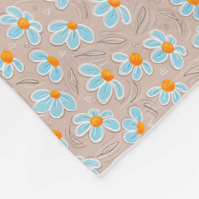 Manta Polar Happy Flowers Throw Blanket (Esquina)