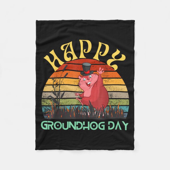 Manta Polar Happy Groundhog Day 2023 Lovers Costume Funny Grou (Anverso)