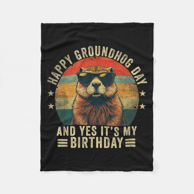 Manta Polar Happy Groundhog Day Birthday Cool Groundhog  (Anverso)