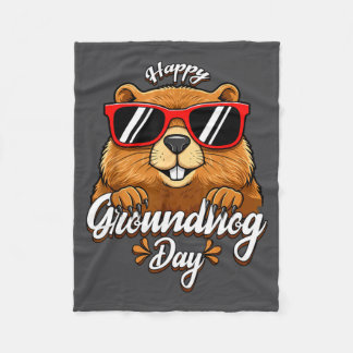 Manta Polar Happy Groundhog Day Funny Groundhog Sungles Cute K