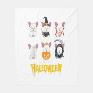 Manta Polar Happy Halloween Funny Pug Dogs Costume Cute French