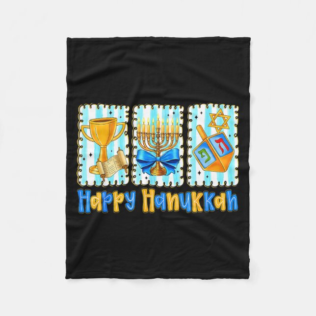 Manta Polar Happy Hanukkah Coquette Menorah Dreidel Chanukah G (Anverso)