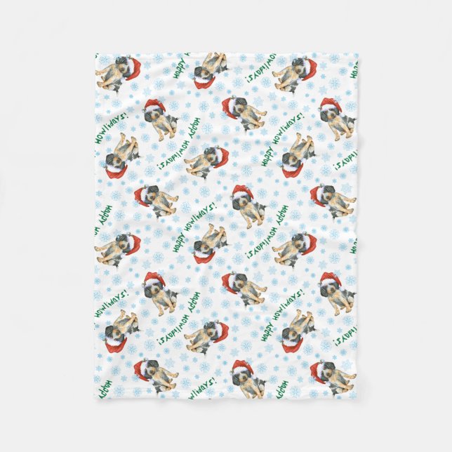 Manta Polar Happy Howlidays Bluetick Fleece Blanket (Anverso)