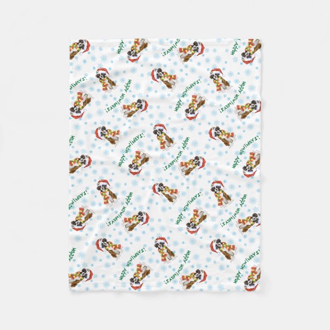 Manta Polar Happy Howlidays Boxer Fleece Blanket (Anverso)