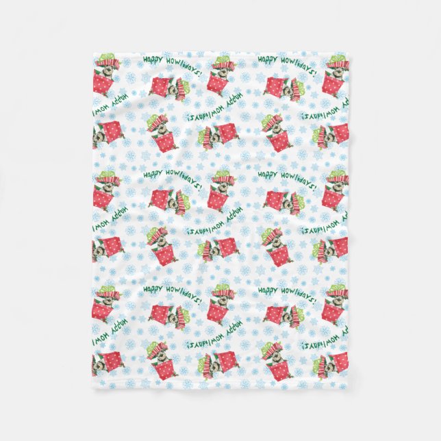 Manta Polar Happy Howlidays Standard Schnauzer (Anverso)