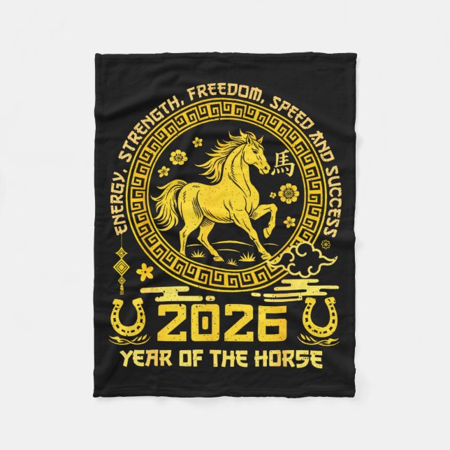 Manta Polar Happy Lunar Chinese New Year Of The Horse 2026 Zod (Anverso)