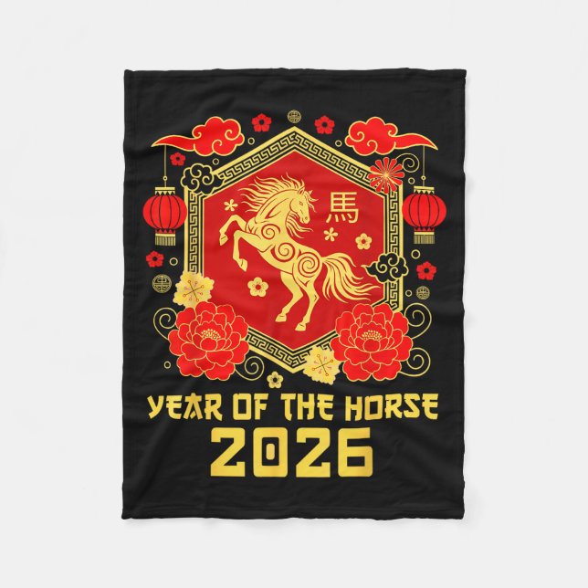 Manta Polar Happy Lunar Chinese New Year Of The Horse 2026 Zod (Anverso)