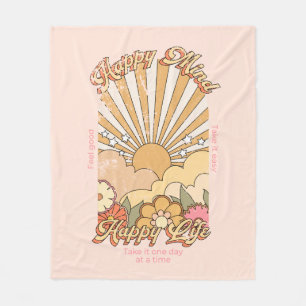 Manta Polar Happy Mind Happy Life Hippy Groovy Vibes