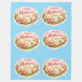 Manta Polar Happy Mother's Day elegant floral repeat pattern t