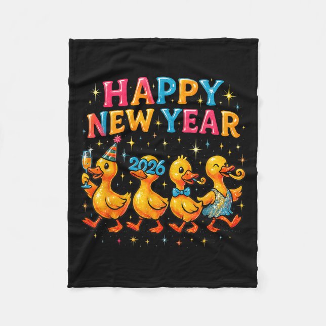 Manta Polar Happy New Year 2026 Cute Duck Party Gift  (Anverso)