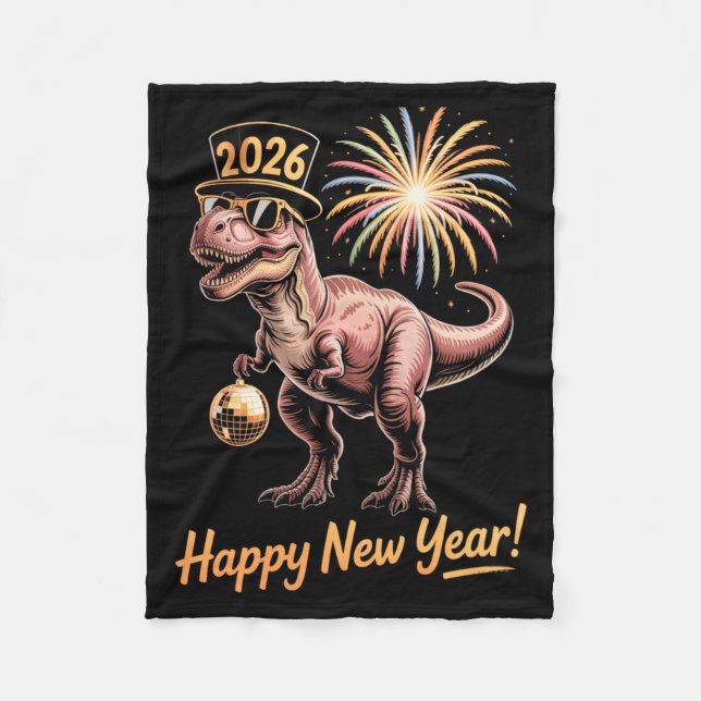 Manta Polar Happy New Year 2026 Dinosaur Funny Dino Tee For Ad (Anverso)