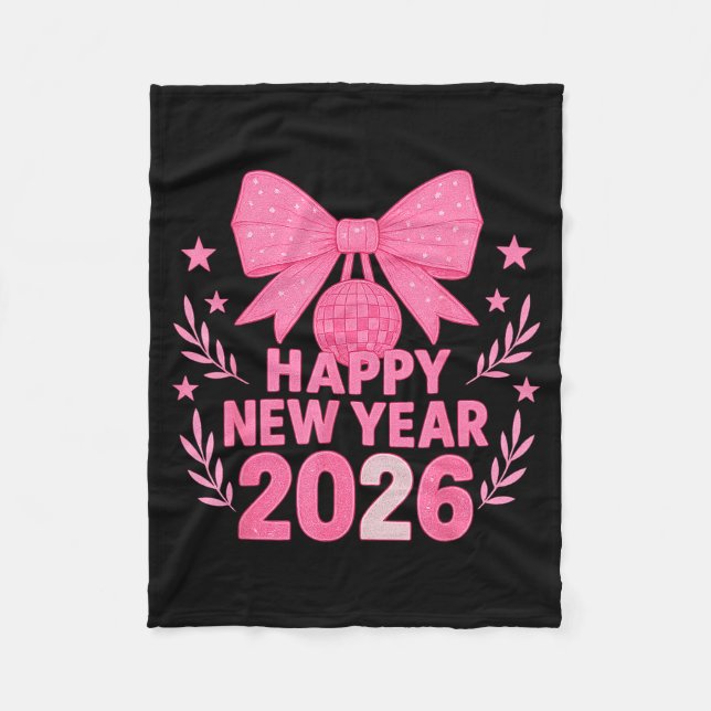 Manta Polar Happy New Year 2026 Nk Bow Coquette Family  (Anverso)