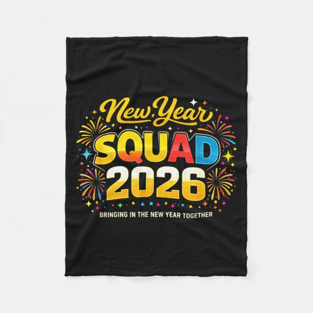 Manta Polar Happy New Year 2026 Squad Crew Fireworks Family Ma (Anverso)