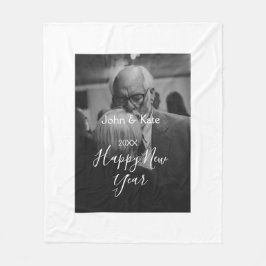 Manta Polar Happy new year couple photo name year black white 