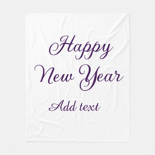 Manta Polar Happy new year purple calligraphy simple minimal  (Anverso)