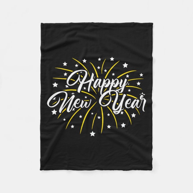 Manta Polar Happy New Year Tee Uni-kids Black Small  (Anverso)