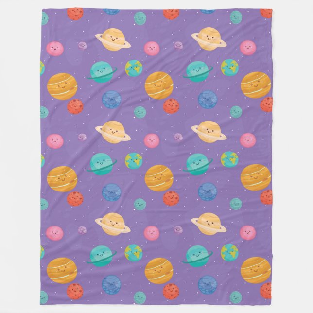 Manta Polar Happy Planets Fleece Blanket (Anverso)