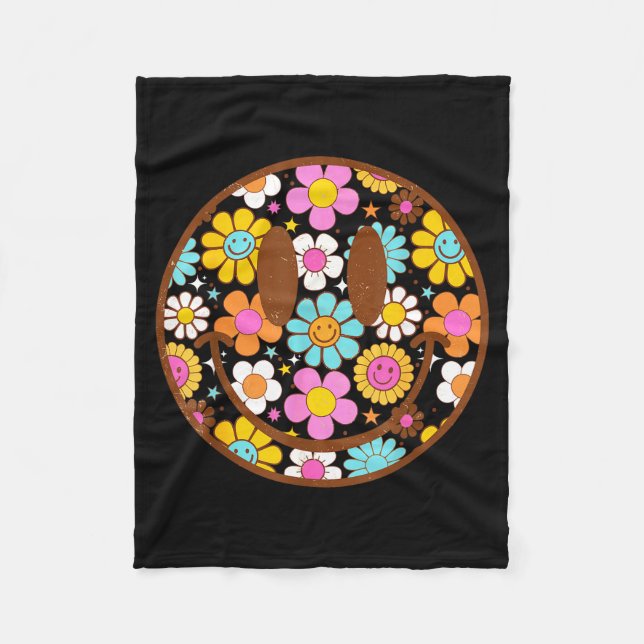 Manta Polar Happy Retro Daisy Smile Face Preppy Aesthetic Men  (Anverso)