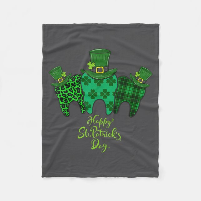 Manta Polar Happy St Patrick's Day Dental Istant Tooth Patrick (Anverso)