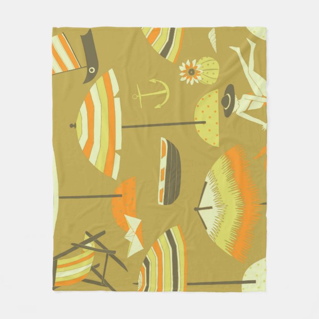 Manta Polar Happy Summertime Fun Seless Pattern (Anverso)