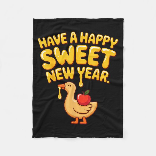 Manta Polar Happy Sweet New Year Goose Cookie Rosh Hashanah  (Anverso)